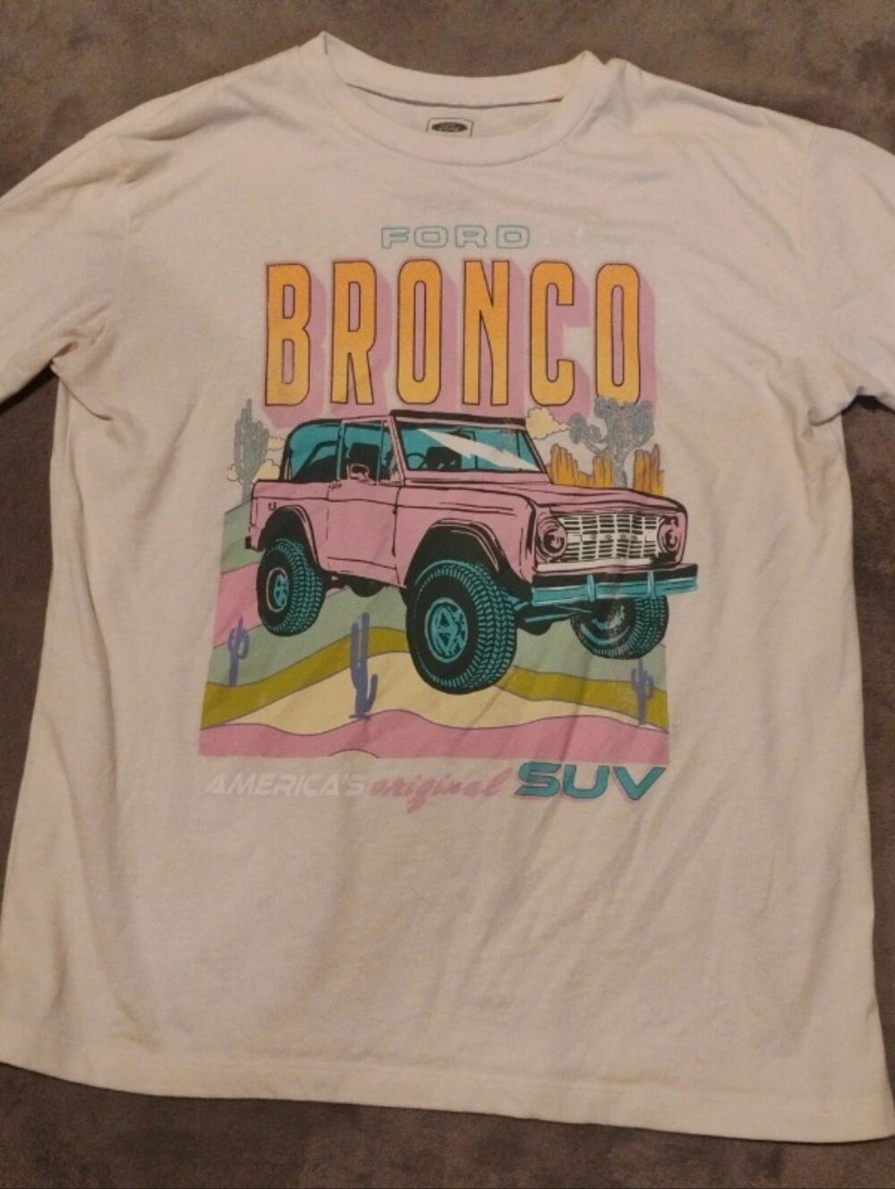 Ford Bronco Pastel Retro Graphic Tee - Official Licensed Product - Size M